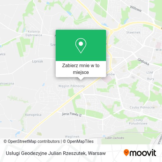 Mapa Usługi Geodezyjne Julian Rzeszutek