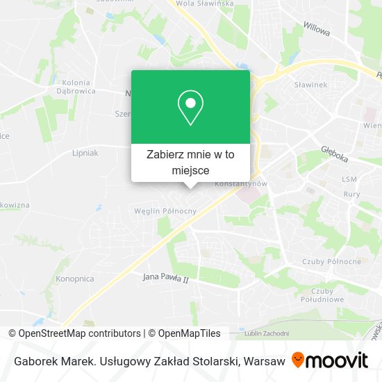 Mapa Gaborek Marek. Usługowy Zakład Stolarski