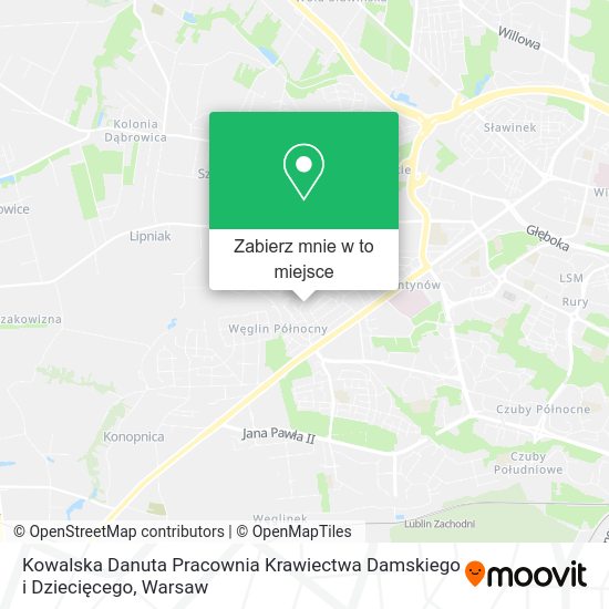 Mapa Kowalska Danuta Pracownia Krawiectwa Damskiego i Dziecięcego