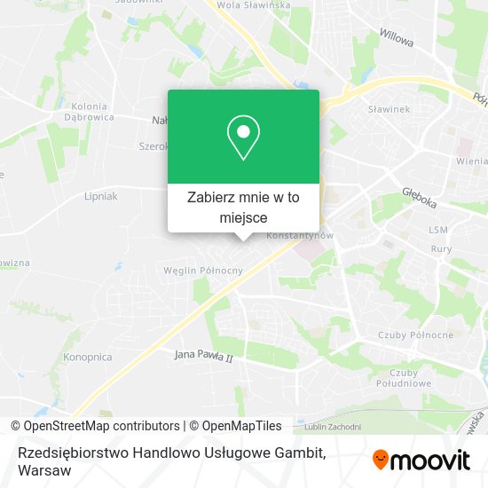 Mapa Rzedsiębiorstwo Handlowo Usługowe Gambit