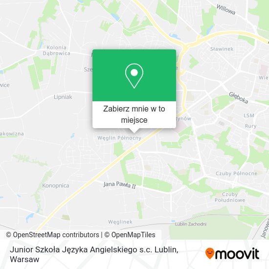 Mapa Junior Szkoła Języka Angielskiego s.c. Lublin