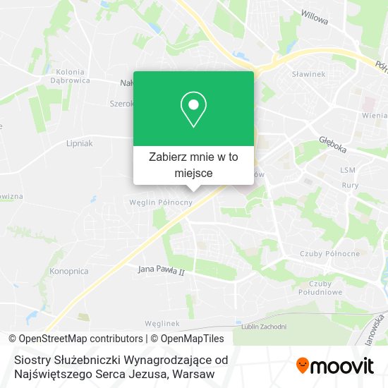 Mapa Siostry Służebniczki Wynagrodzające od Najświętszego Serca Jezusa