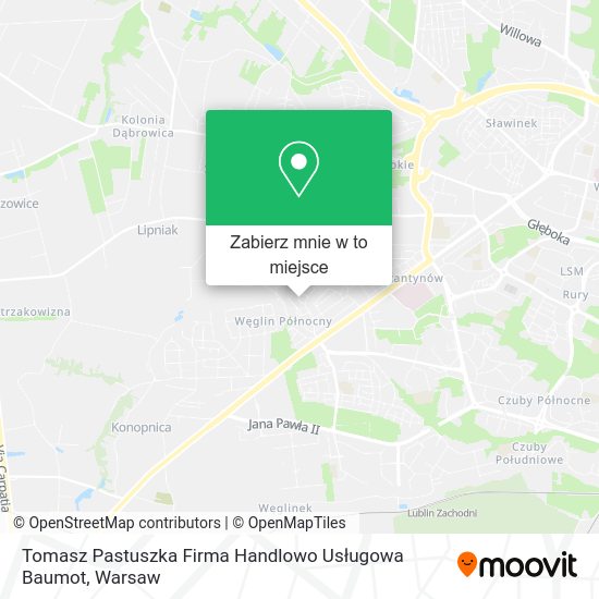 Mapa Tomasz Pastuszka Firma Handlowo Usługowa Baumot