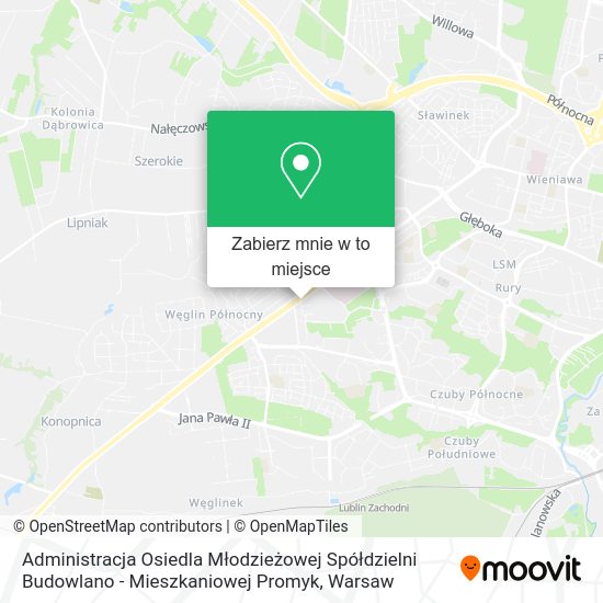 Mapa Administracja Osiedla Młodzieżowej Spółdzielni Budowlano - Mieszkaniowej Promyk