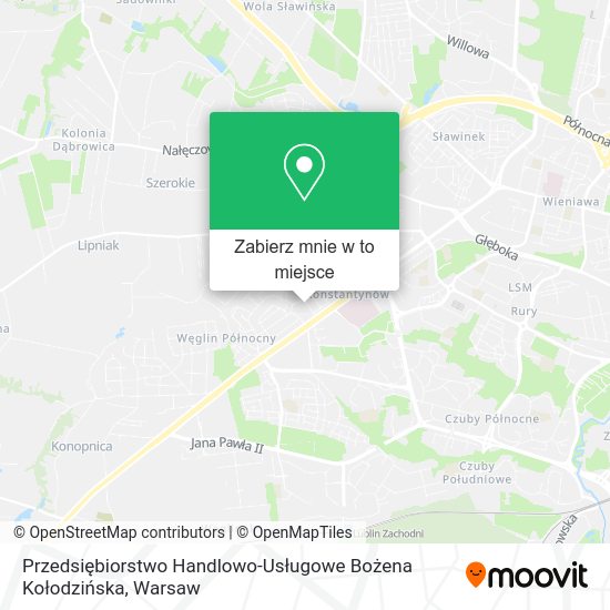 Mapa Przedsiębiorstwo Handlowo-Usługowe Bożena Kołodzińska