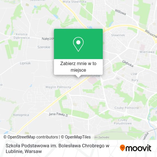 Mapa Szkoła Podstawowa im. Bolesława Chrobrego w Lublinie