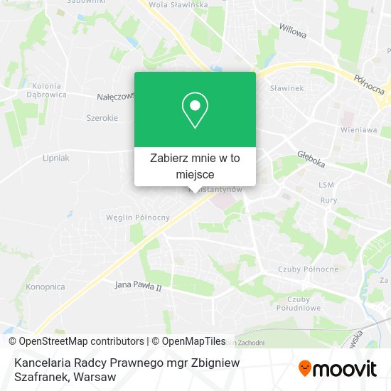 Mapa Kancelaria Radcy Prawnego mgr Zbigniew Szafranek