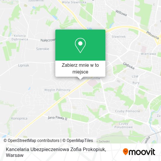 Mapa Kancelaria Ubezpieczeniowa Zofia Prokopiuk