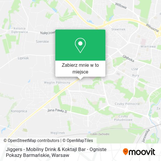 Mapa Jiggers - Mobilny Drink & Koktajl Bar - Ogniste Pokazy Barmańskie