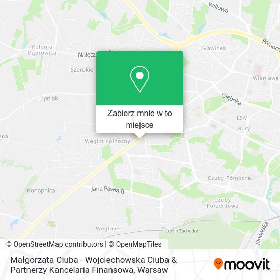 Mapa Małgorzata Ciuba - Wojciechowska Ciuba & Partnerzy Kancelaria Finansowa