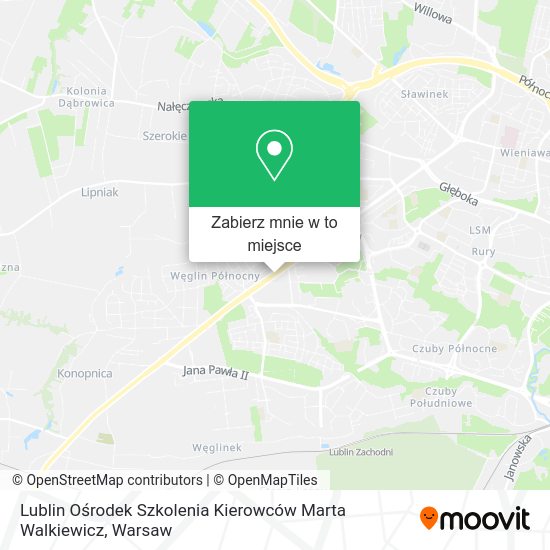 Mapa Lublin Ośrodek Szkolenia Kierowców Marta Walkiewicz