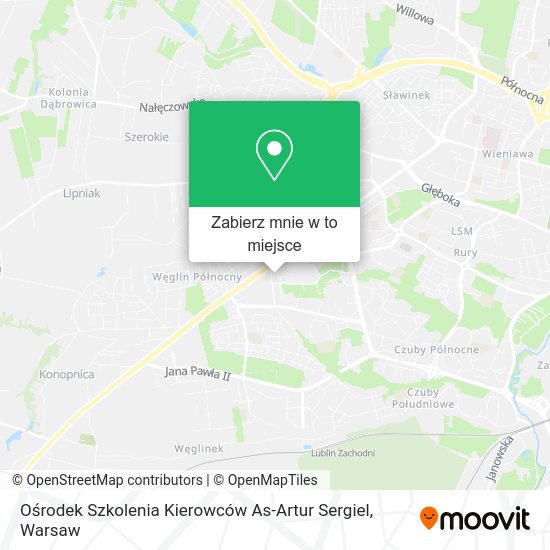 Mapa Ośrodek Szkolenia Kierowców As-Artur Sergiel