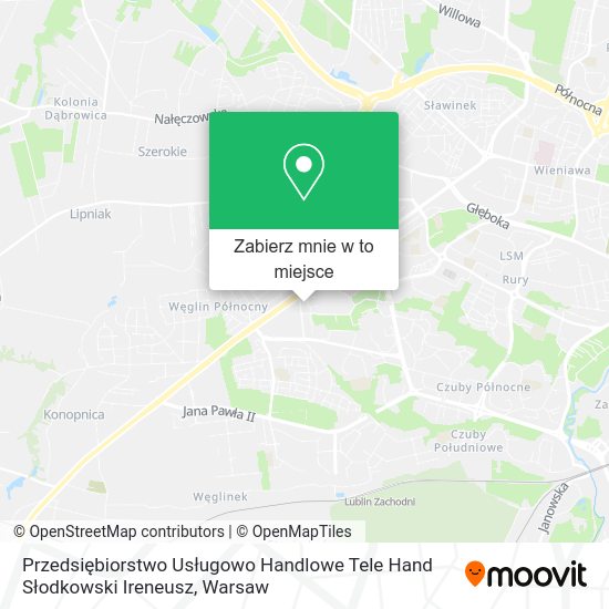 Mapa Przedsiębiorstwo Usługowo Handlowe Tele Hand Słodkowski Ireneusz