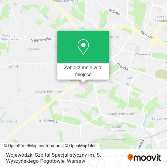 Mapa Wojewódzki Szpital Specjalistyczny im. S. Wyszyńskiego-Pogotowie