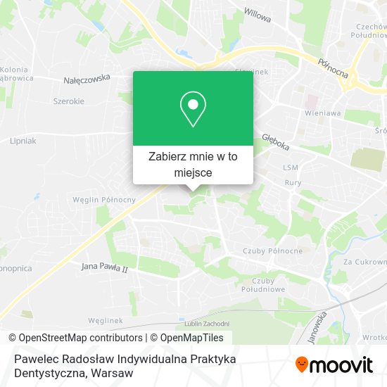 Mapa Pawelec Radosław Indywidualna Praktyka Dentystyczna