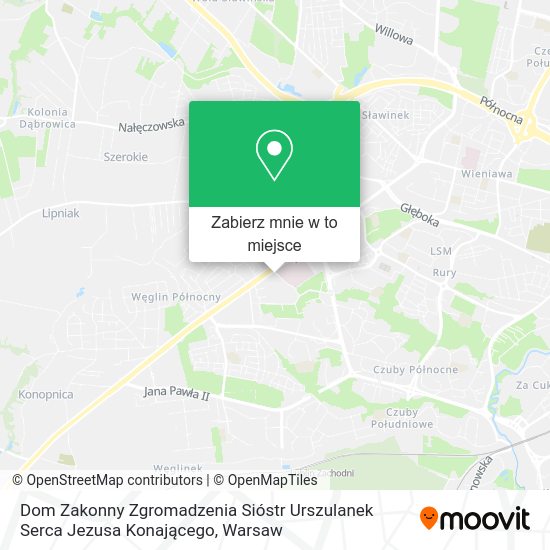 Mapa Dom Zakonny Zgromadzenia Sióstr Urszulanek Serca Jezusa Konającego