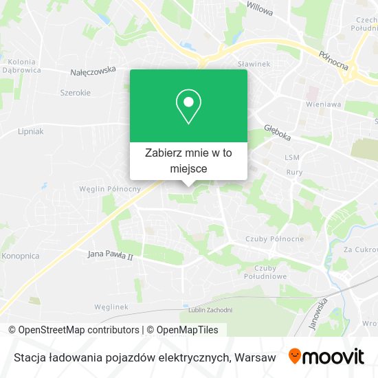 Mapa Stacja ładowania pojazdów elektrycznych