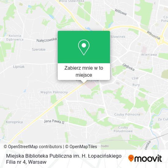 Mapa Miejska Biblioteka Publiczna im. H. Łopacińskiego Filia nr 4