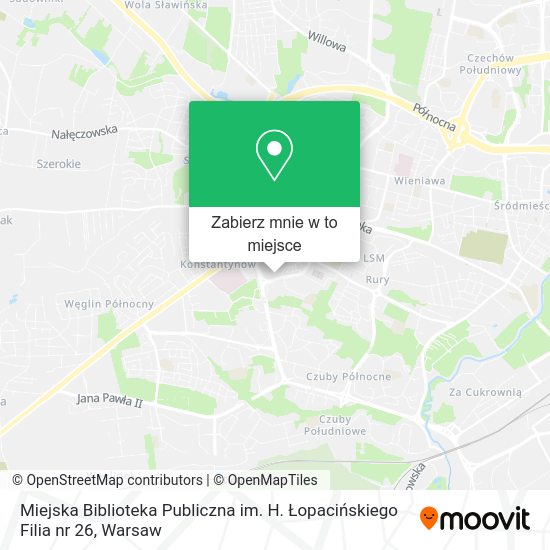 Mapa Miejska Biblioteka Publiczna im. H. Łopacińskiego Filia nr 26