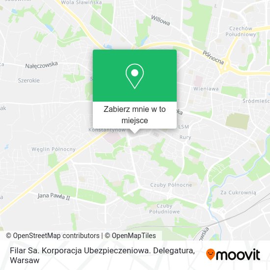 Mapa Filar Sa. Korporacja Ubezpieczeniowa. Delegatura