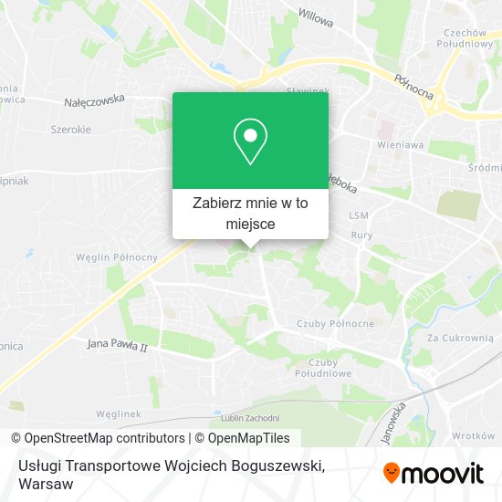 Mapa Usługi Transportowe Wojciech Boguszewski