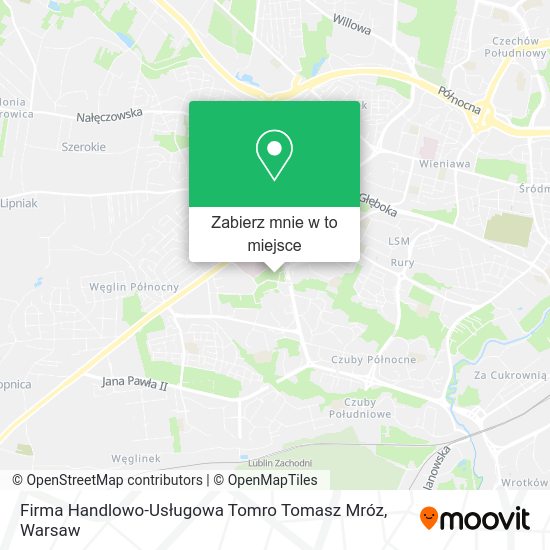 Mapa Firma Handlowo-Usługowa Tomro Tomasz Mróz