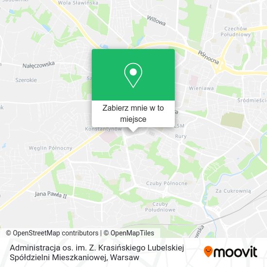 Mapa Administracja os. im. Z. Krasińskiego Lubelskiej Spółdzielni Mieszkaniowej