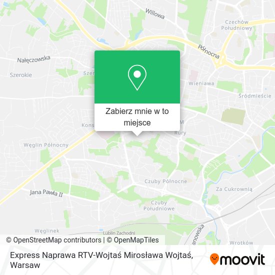 Mapa Express Naprawa RTV-Wojtaś Mirosława Wojtaś