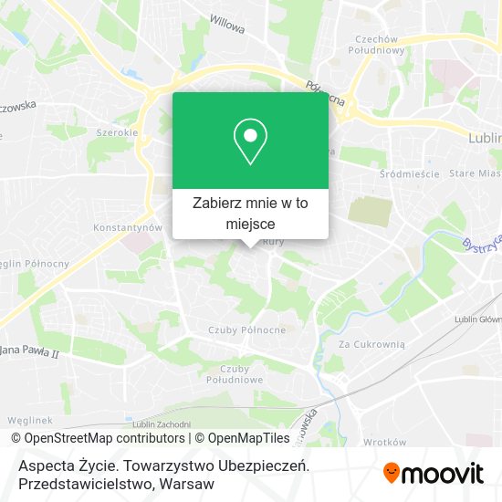 Mapa Aspecta Życie. Towarzystwo Ubezpieczeń. Przedstawicielstwo