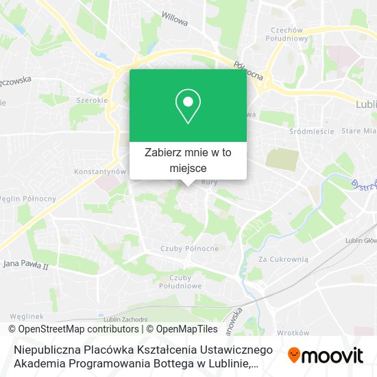 Mapa Niepubliczna Placówka Kształcenia Ustawicznego Akademia Programowania Bottega w Lublinie