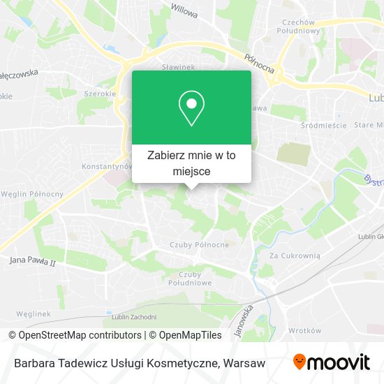 Mapa Barbara Tadewicz Usługi Kosmetyczne