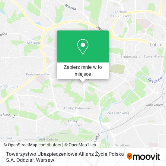 Mapa Towarzystwo Ubezpieczeniowe Allianz Życie Polska S.A. Oddział