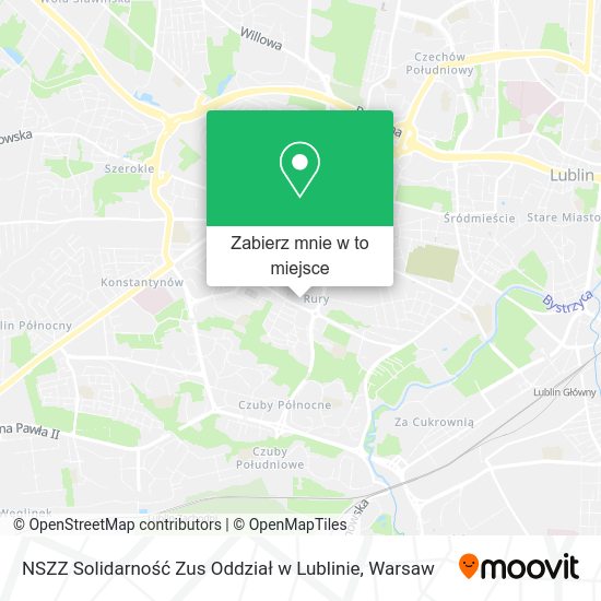 Mapa NSZZ Solidarność Zus Oddział w Lublinie