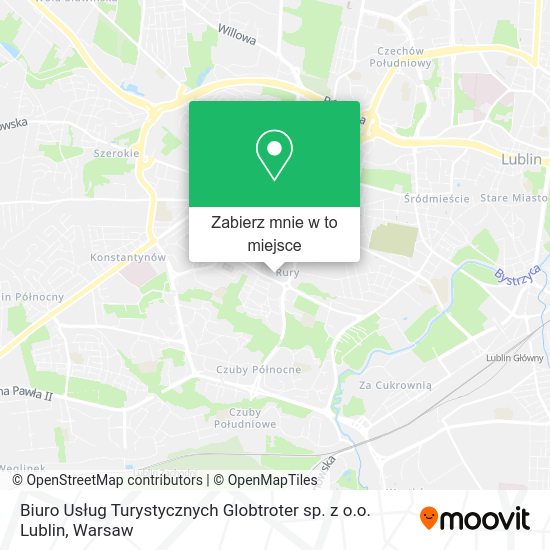 Mapa Biuro Usług Turystycznych Globtroter sp. z o.o. Lublin