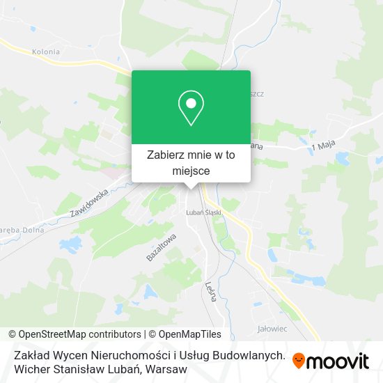 Mapa Zakład Wycen Nieruchomości i Usług Budowlanych. Wicher Stanisław Lubań