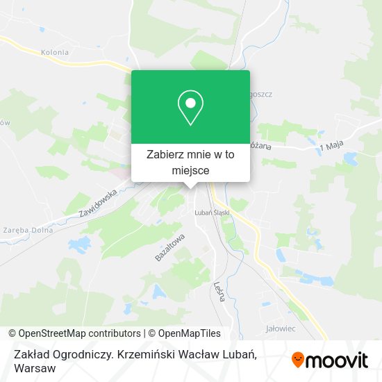 Mapa Zakład Ogrodniczy. Krzemiński Wacław Lubań