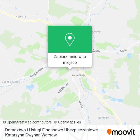 Mapa Doradztwo i Usługi Finansowo Ubezpieczeniowe Katarzyna Cwynar