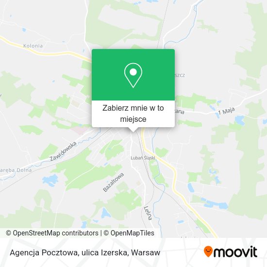 Mapa Agencja Pocztowa, ulica Izerska