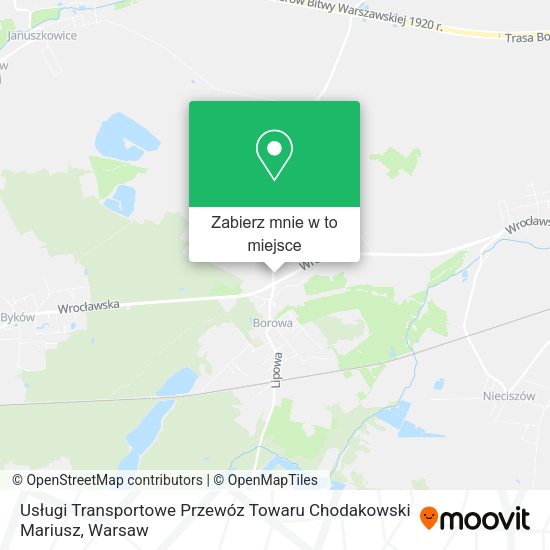 Mapa Usługi Transportowe Przewóz Towaru Chodakowski Mariusz