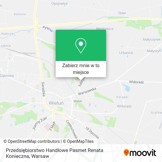 Mapa Przedsiębiorstwo Handlowe Pasmet Renata Konieczna