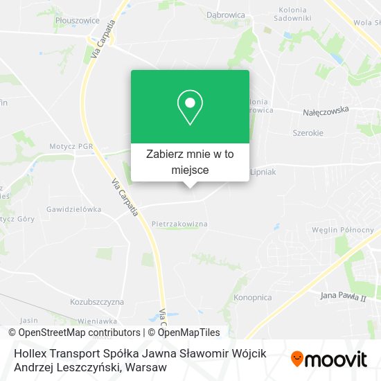 Mapa Hollex Transport Spółka Jawna Sławomir Wójcik Andrzej Leszczyński