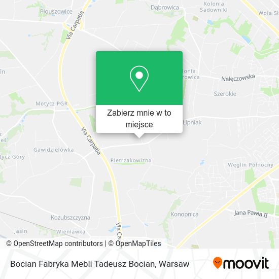 Mapa Bocian Fabryka Mebli Tadeusz Bocian