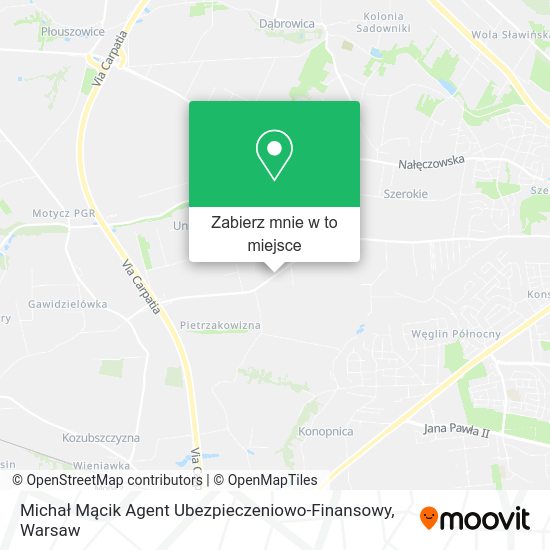 Mapa Michał Mącik Agent Ubezpieczeniowo-Finansowy