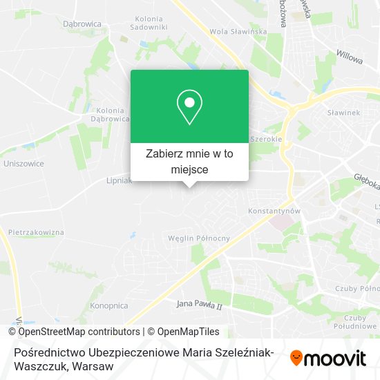 Mapa Pośrednictwo Ubezpieczeniowe Maria Szeleźniak-Waszczuk