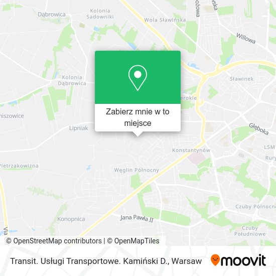 Mapa Transit. Usługi Transportowe. Kamiński D.