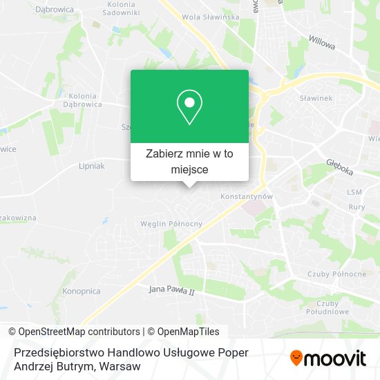 Mapa Przedsiębiorstwo Handlowo Usługowe Poper Andrzej Butrym