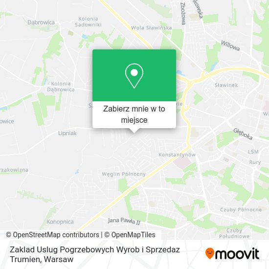 Mapa Zaklad Uslug Pogrzebowych Wyrob i Sprzedaz Trumien