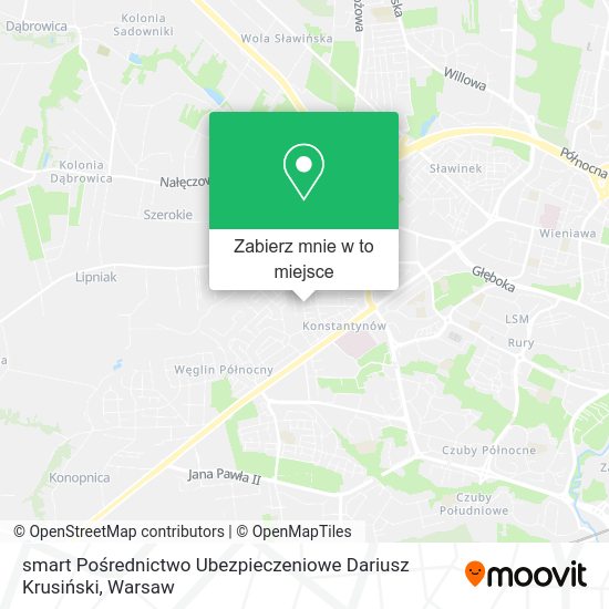 Mapa smart Pośrednictwo Ubezpieczeniowe Dariusz Krusiński