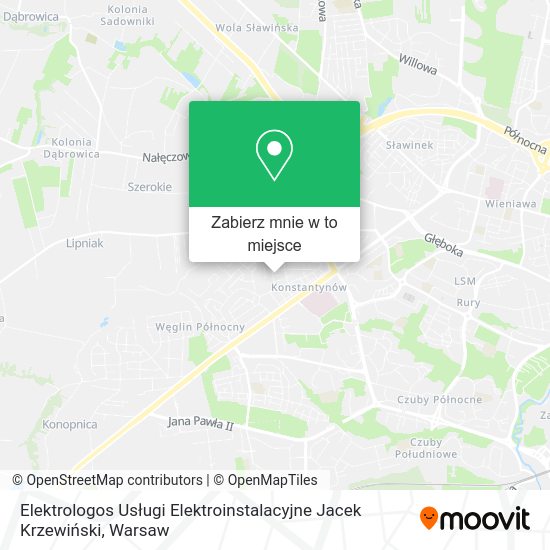 Mapa Elektrologos Usługi Elektroinstalacyjne Jacek Krzewiński