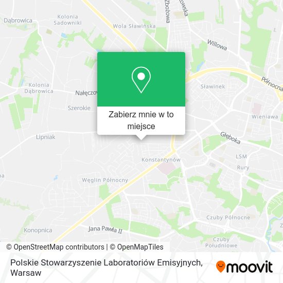 Mapa Polskie Stowarzyszenie Laboratoriów Emisyjnych